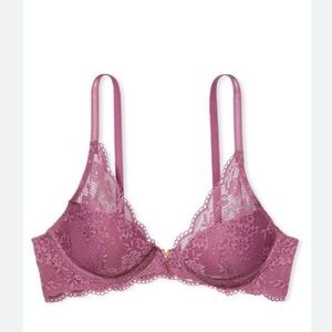 Victoria’s Secret 32D Half Pad Plunge Bra in Light Bordeaux